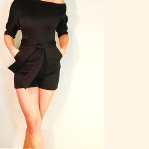 VLUNT Womens Summer Off Shoulder Romper Solid Colo